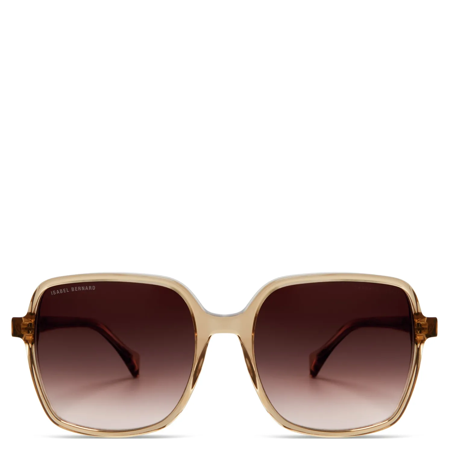 La Villette Rene transparant beige vierkante zonnebril met bruine gradient glazen