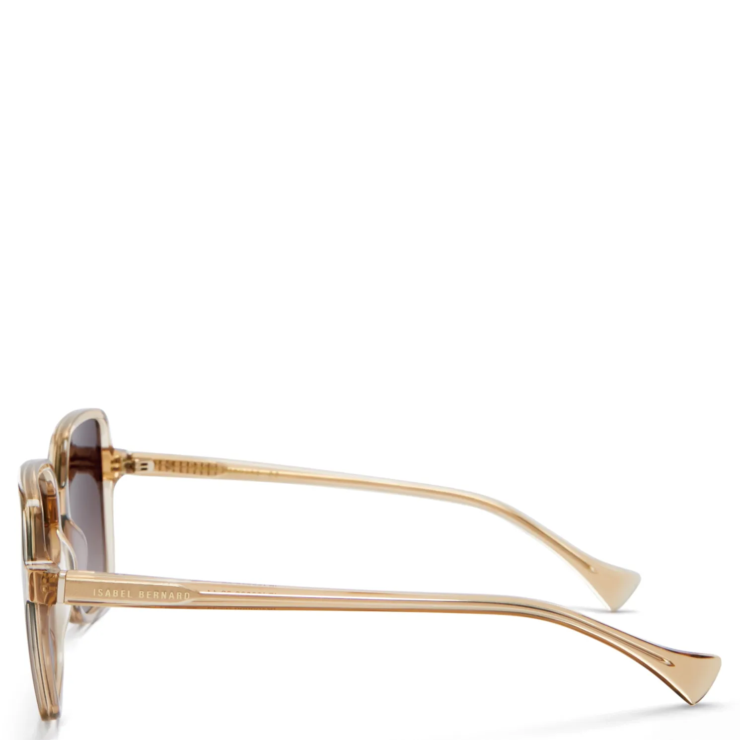 La Villette Rene transparant beige vierkante zonnebril met bruine gradient glazen