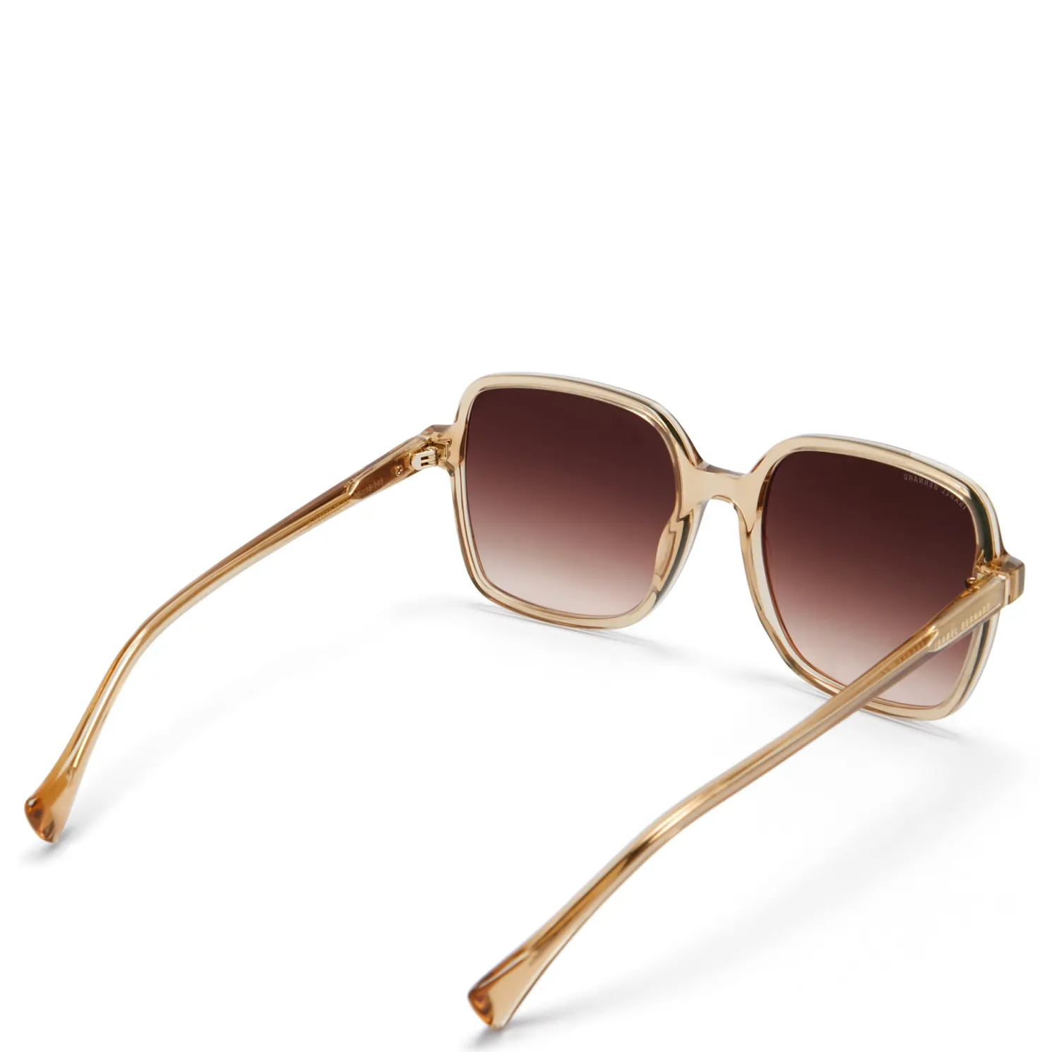 La Villette Rene transparant beige vierkante zonnebril met bruine gradient glazen