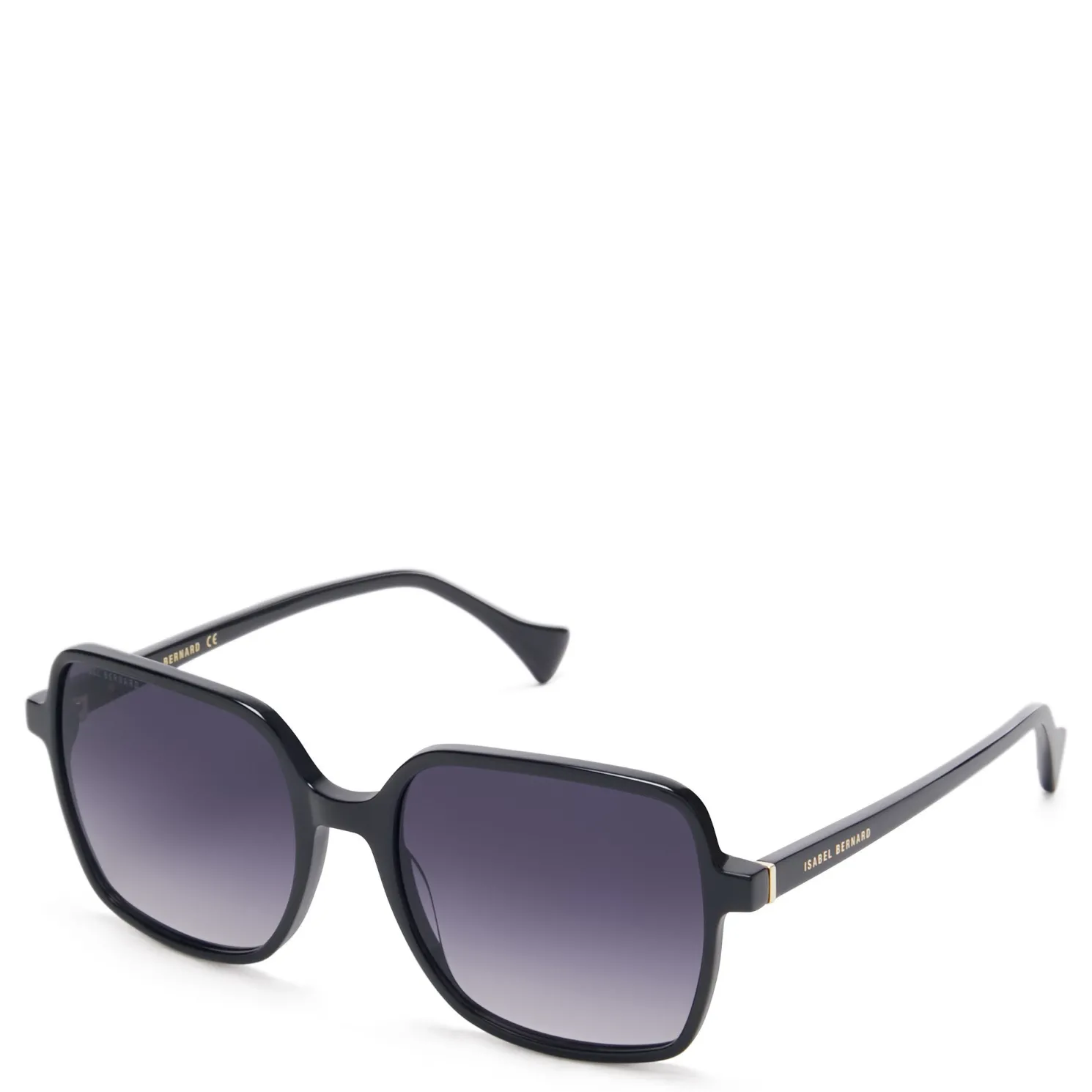 La Villette Rene zwarte vierkante zonnebril met zwarte gradient glazen