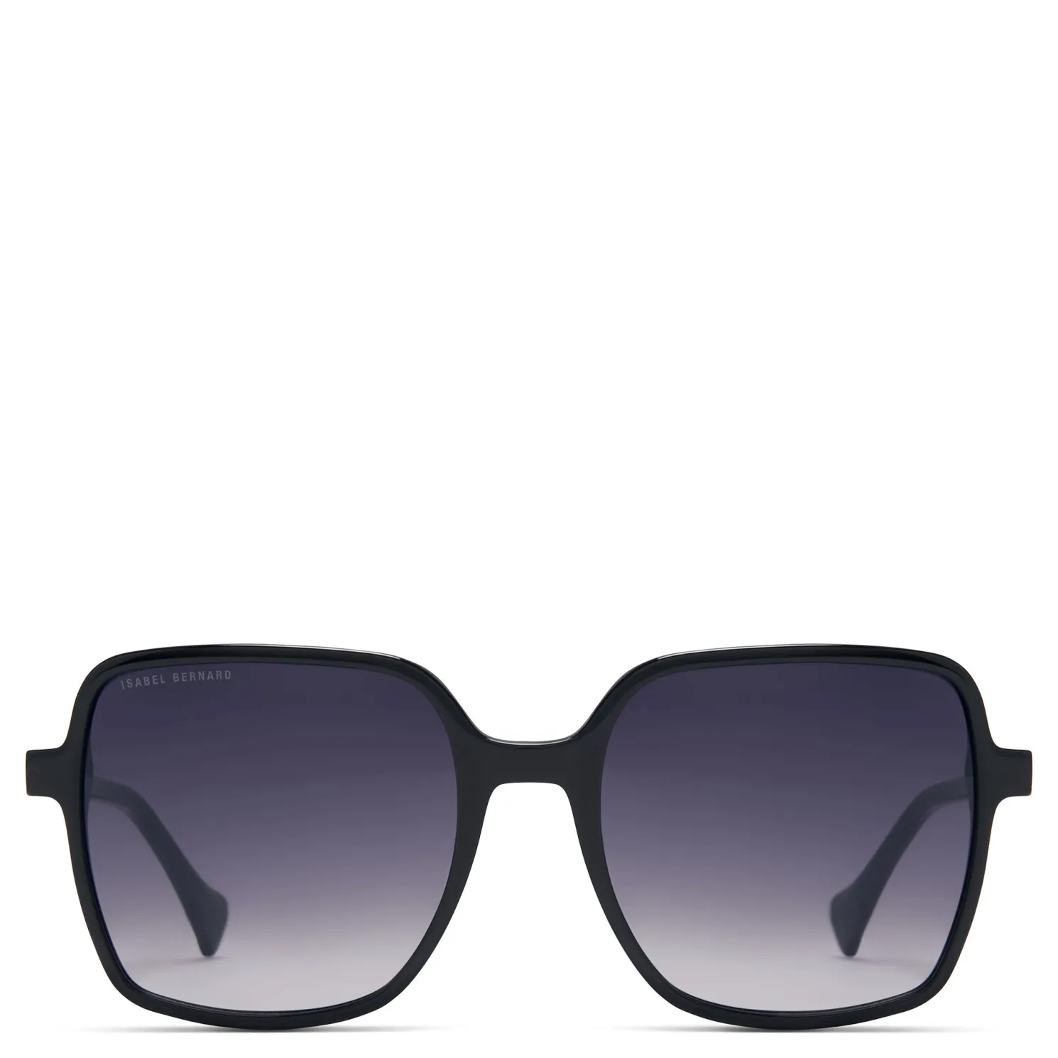 La Villette Rene zwarte vierkante zonnebril met zwarte gradient glazen