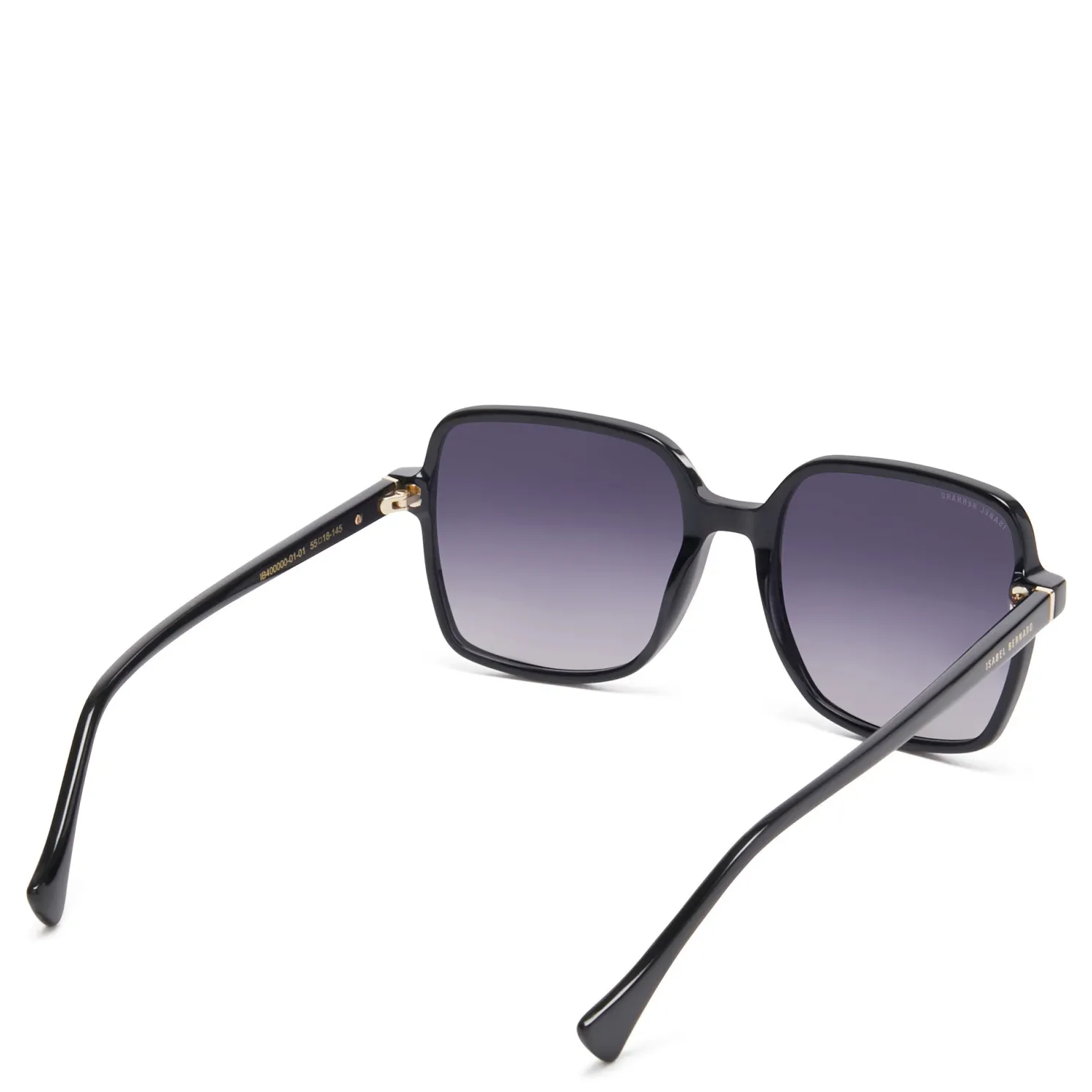 La Villette Rene zwarte vierkante zonnebril met zwarte gradient glazen