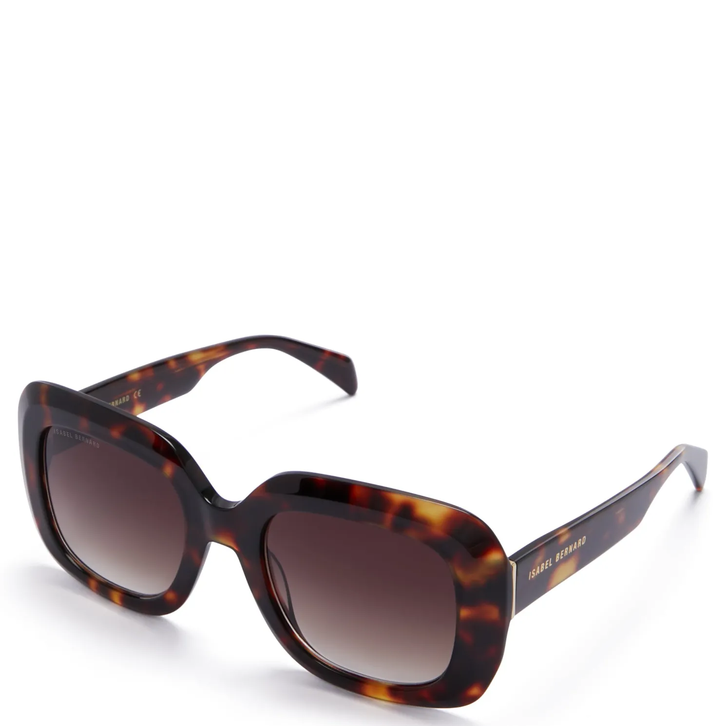 La Villette Rive bruin tortoise vierkante zonnebril met bruine glazen