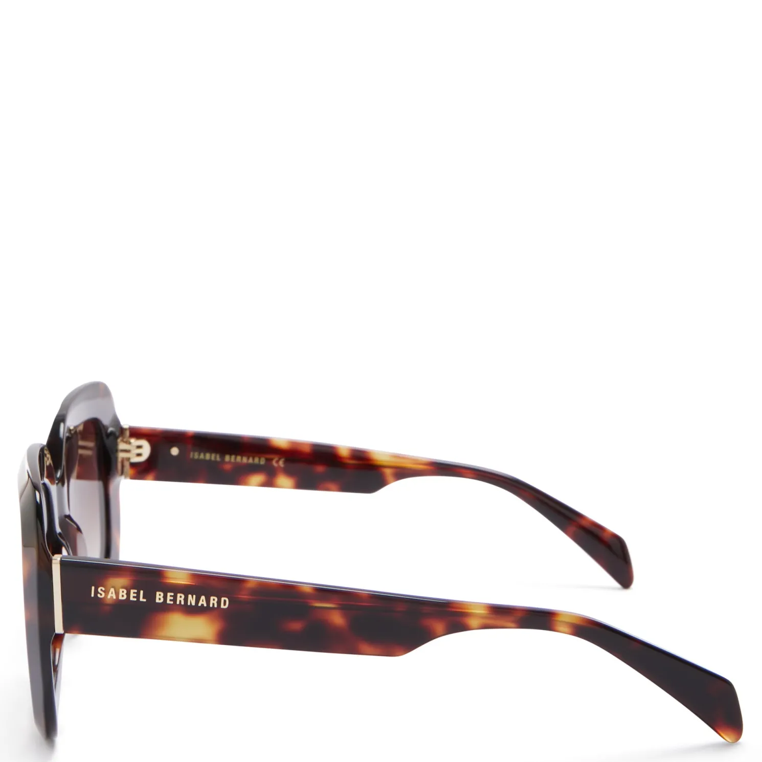 La Villette Rive bruin tortoise vierkante zonnebril met bruine glazen