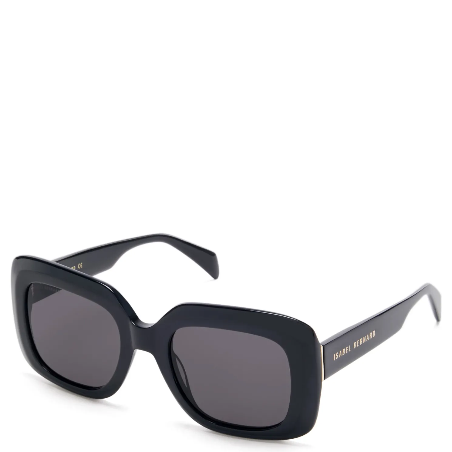 La Villette Rive zwarte vierkante zonnebril met zwarte glazen