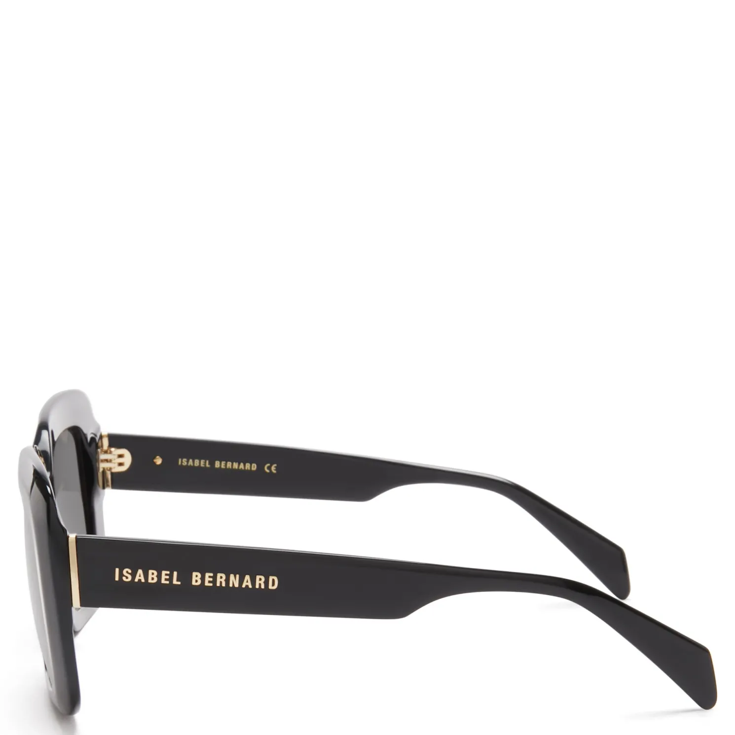 La Villette Rive zwarte vierkante zonnebril met zwarte glazen