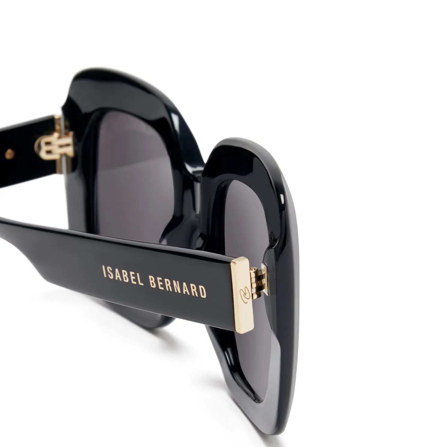 La Villette Rive zwarte vierkante zonnebril met zwarte glazen