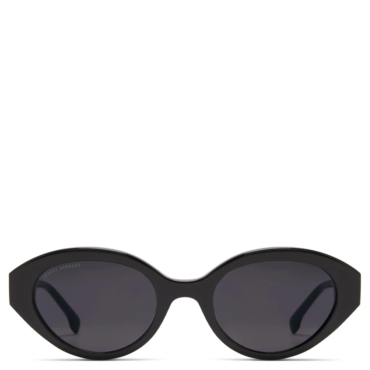 La Villette Rosaire zwarte ovale zonnebril met zwarte glazen