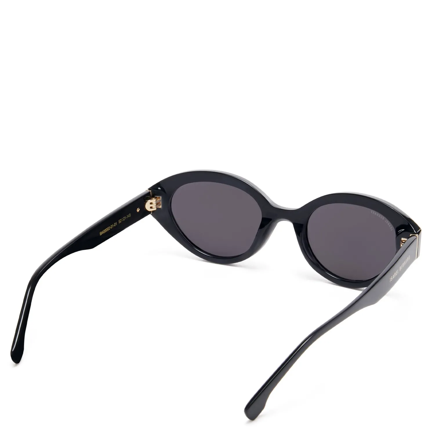 La Villette Rosaire zwarte ovale zonnebril met zwarte glazen