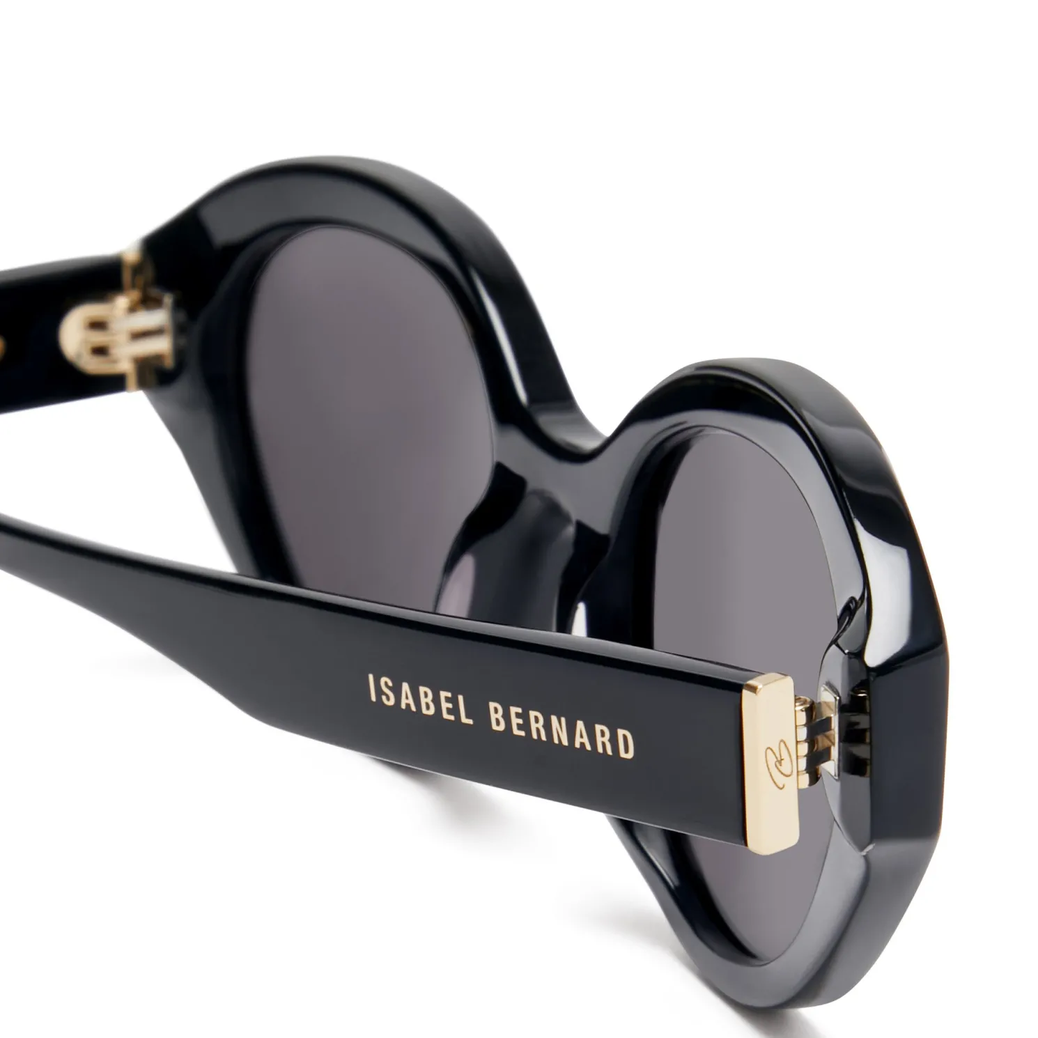 La Villette Rosaire zwarte ovale zonnebril met zwarte glazen