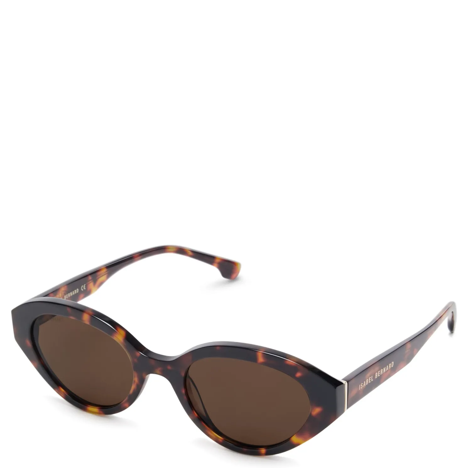 La Villette Rosaire bruin tortoise ovale zonnebril met bruine glazen