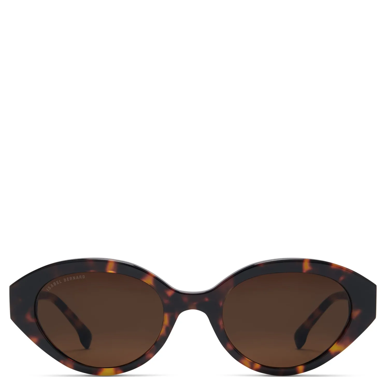 La Villette Rosaire bruin tortoise ovale zonnebril met bruine glazen