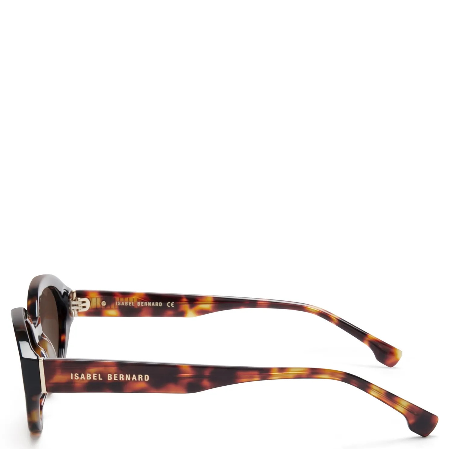 La Villette Rosaire bruin tortoise ovale zonnebril met bruine glazen