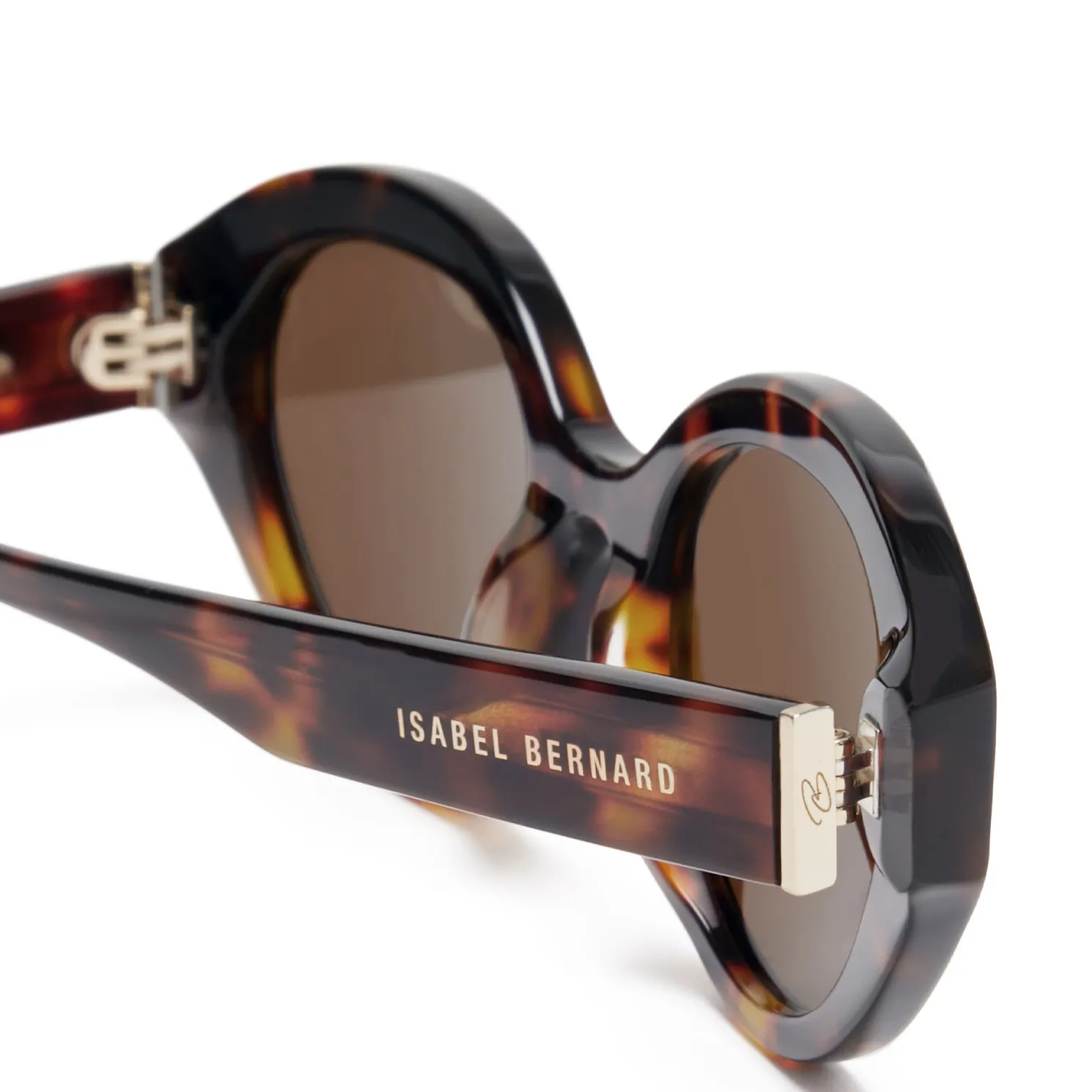 La Villette Rosaire bruin tortoise ovale zonnebril met bruine glazen