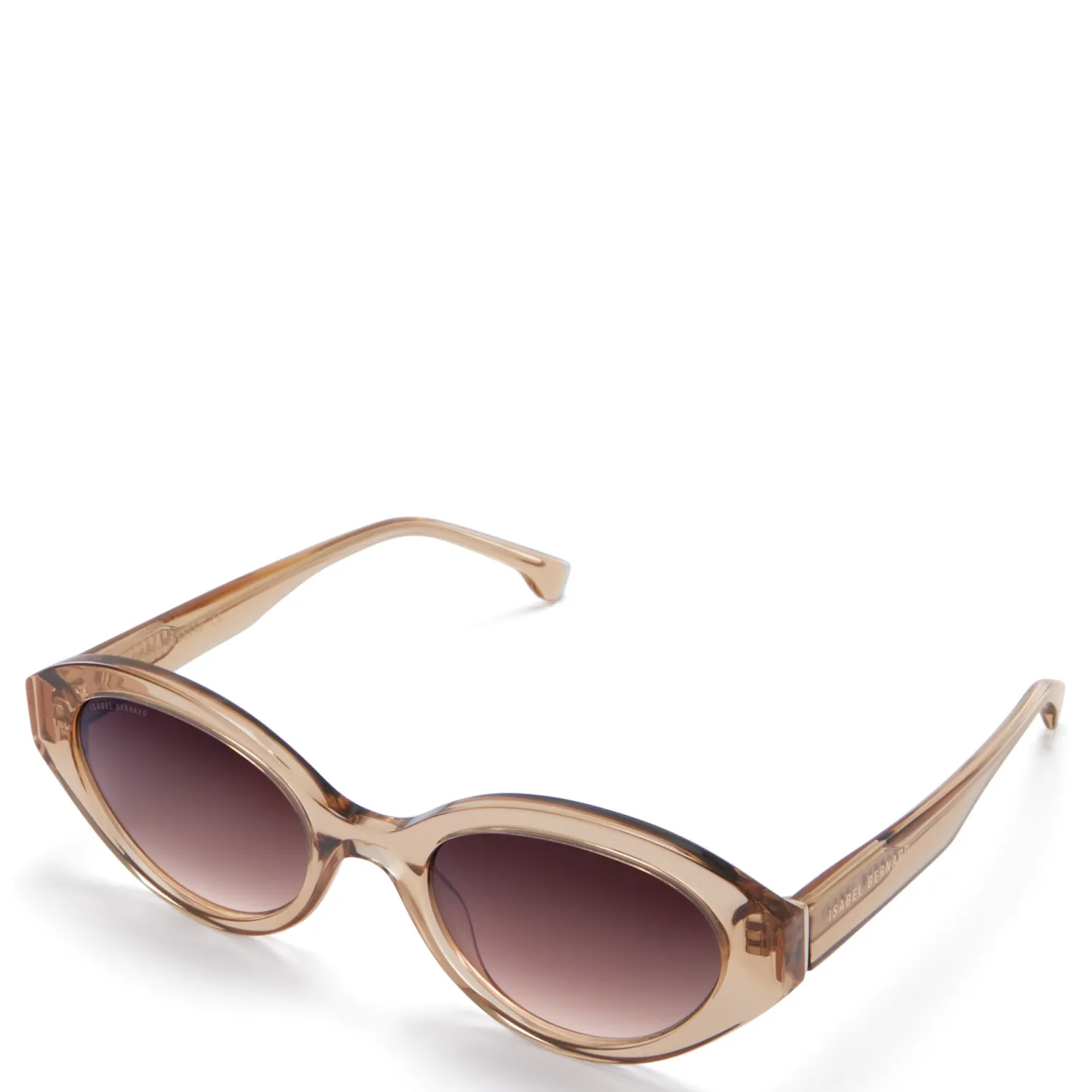 La Villette Rosaire transparant beige ovale zonnebril met bruine gradient glazen