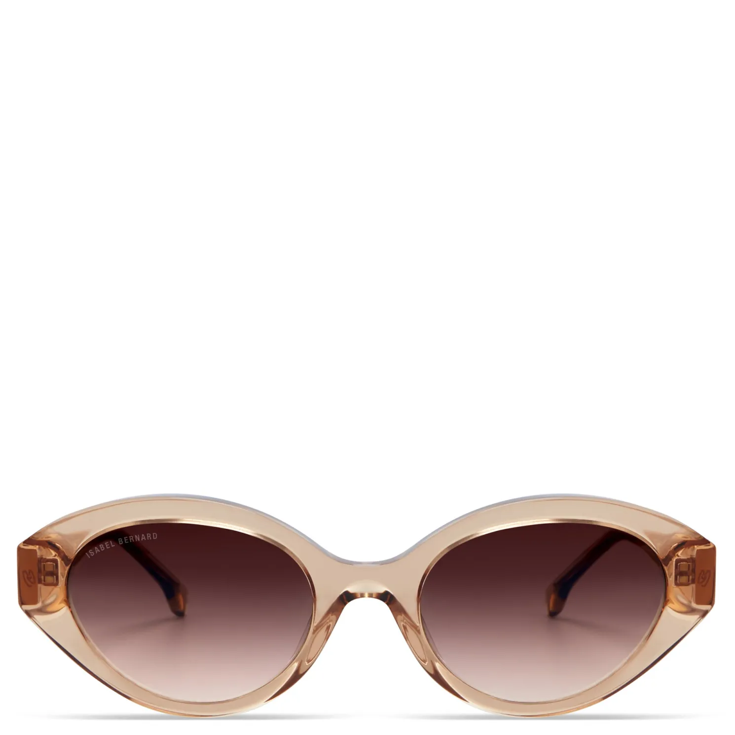 La Villette Rosaire transparant beige ovale zonnebril met bruine gradient glazen