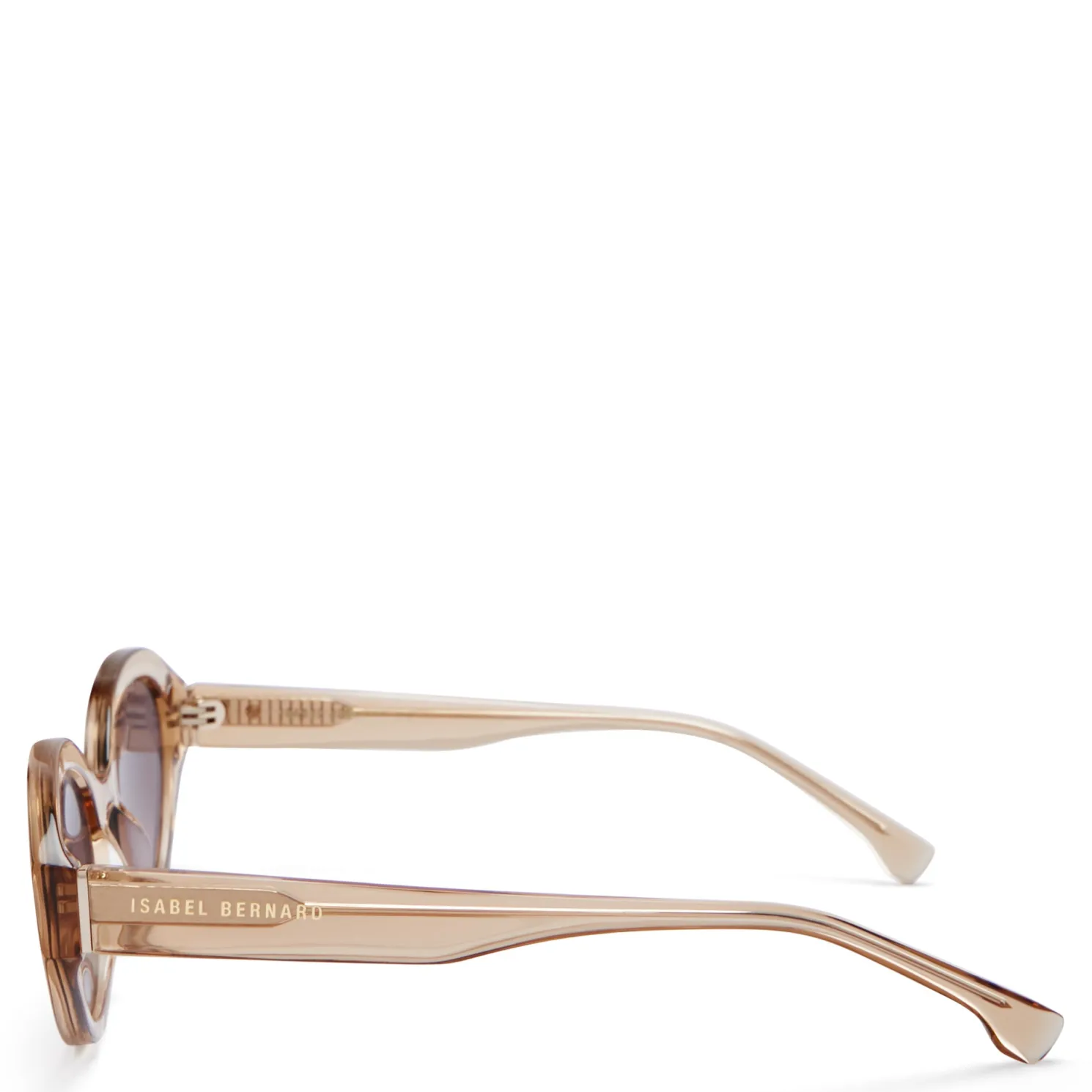 La Villette Rosaire transparant beige ovale zonnebril met bruine gradient glazen