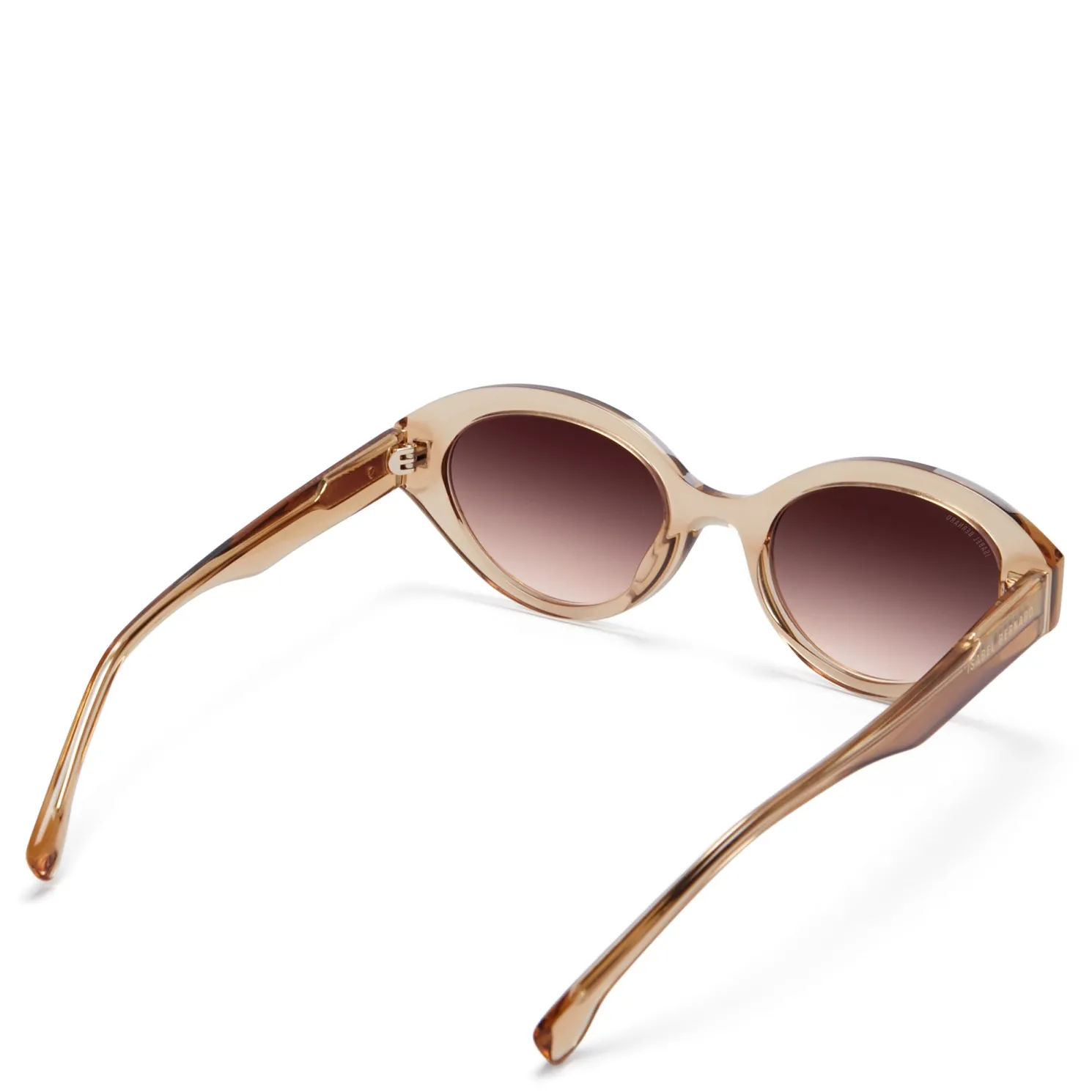 La Villette Rosaire transparant beige ovale zonnebril met bruine gradient glazen