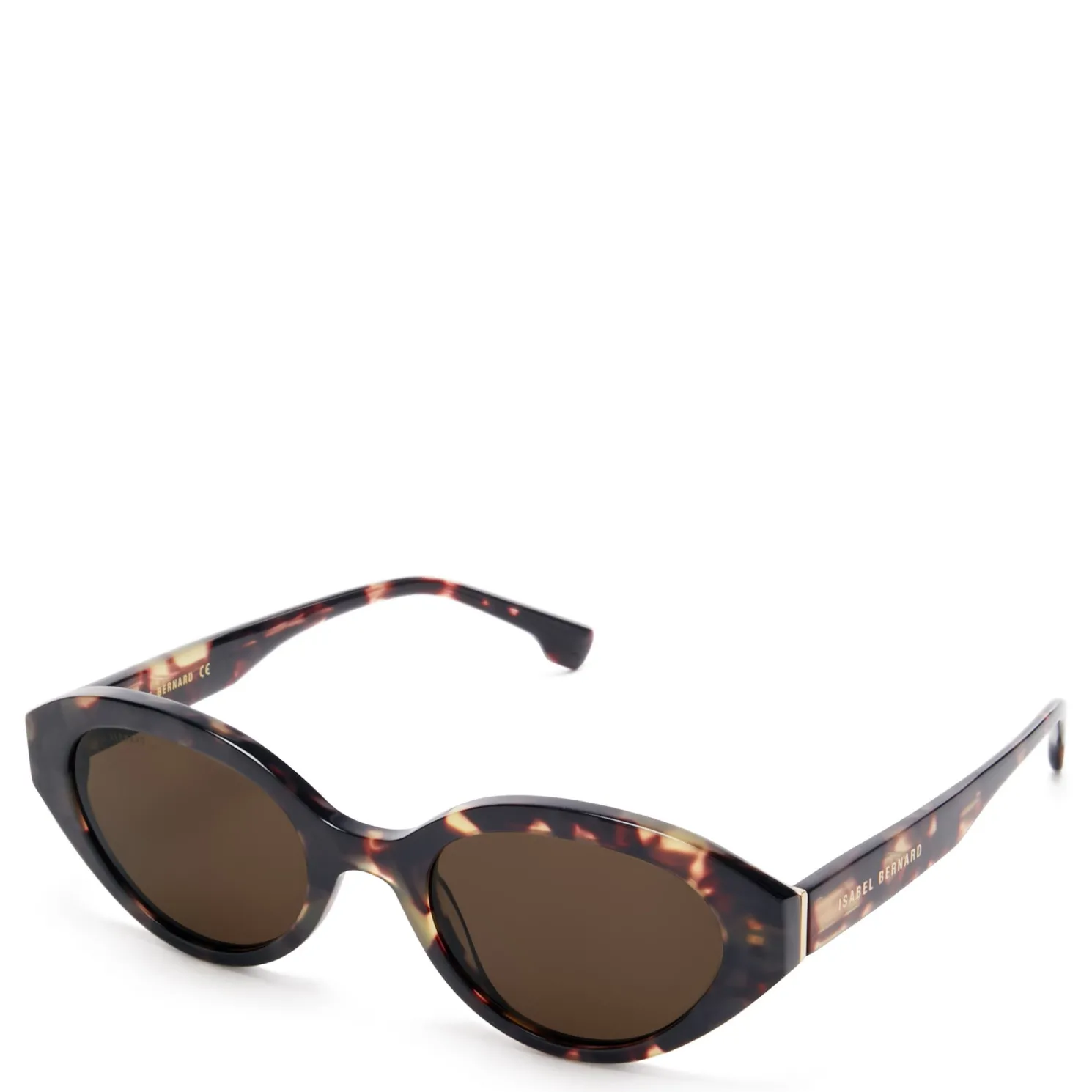 La Villette Rosaire bruin tortoise ovale zonnebril met bruine glazen