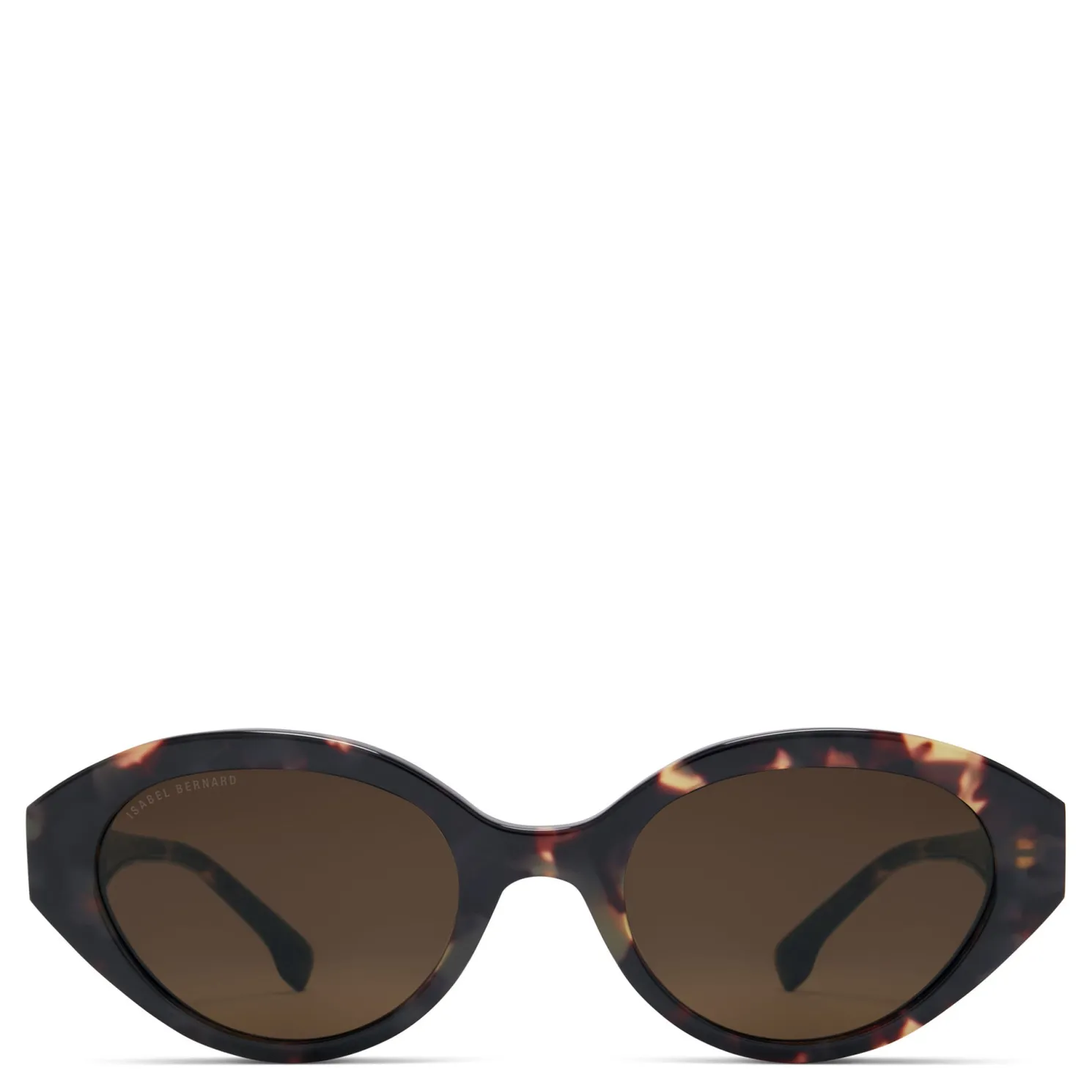 La Villette Rosaire bruin tortoise ovale zonnebril met bruine glazen