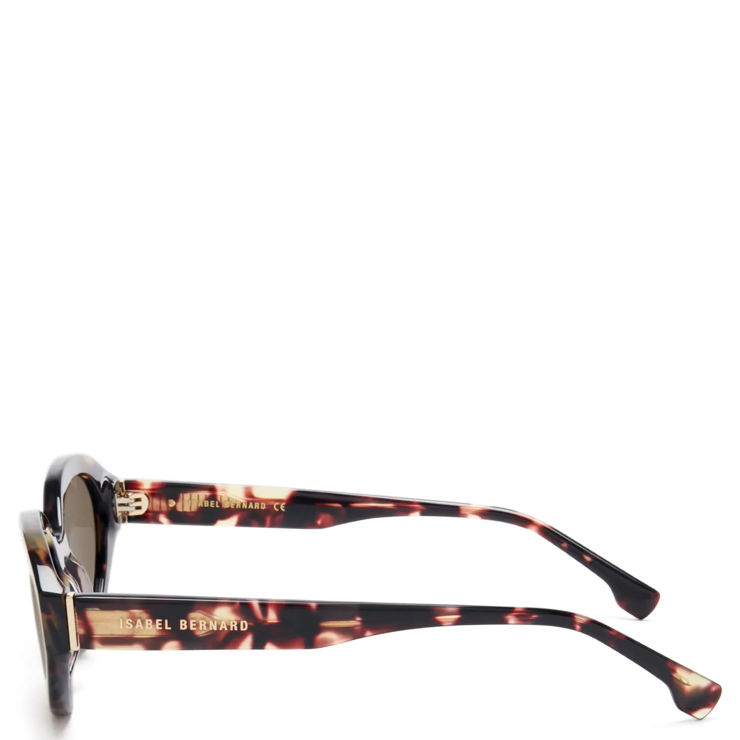 La Villette Rosaire bruin tortoise ovale zonnebril met bruine glazen