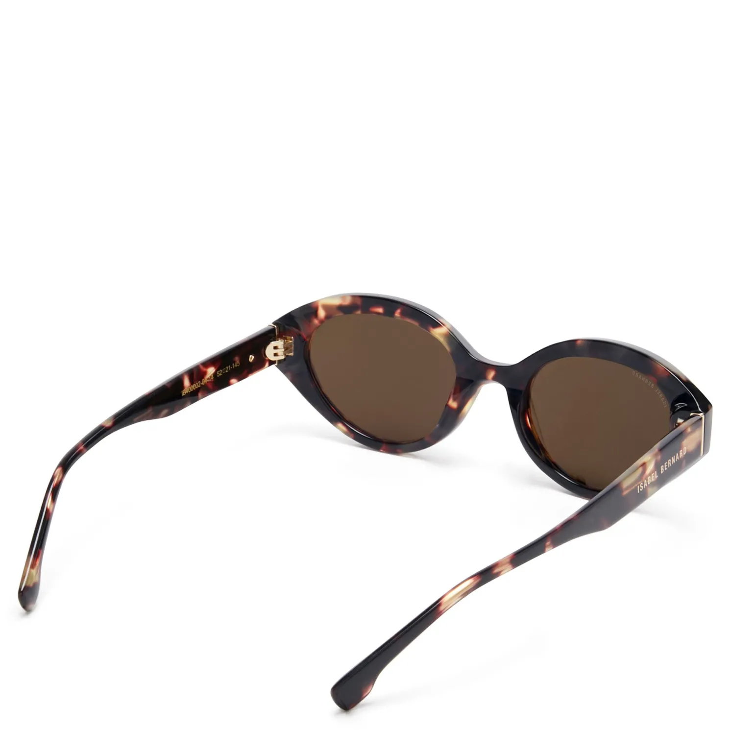 La Villette Rosaire bruin tortoise ovale zonnebril met bruine glazen