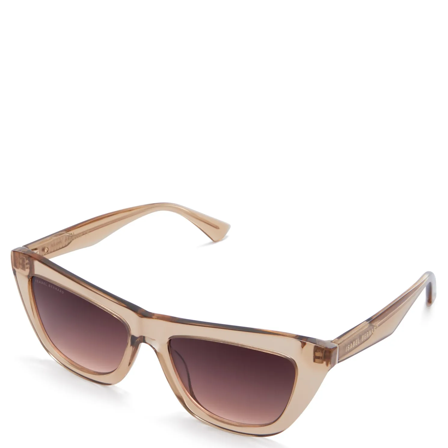 La Villette Roselin transparant beige cat eye zonnebril met bruine gradient glazen