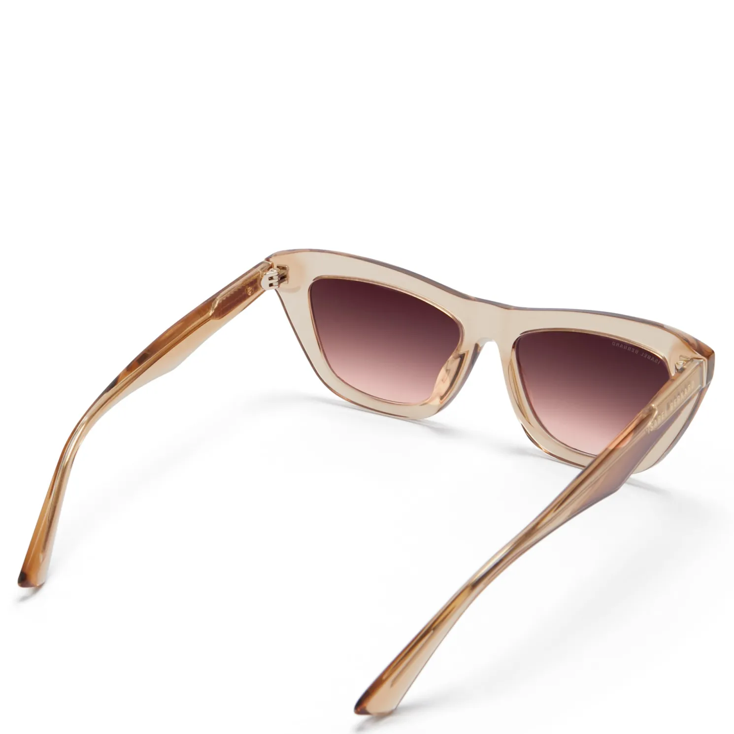 La Villette Roselin transparant beige cat eye zonnebril met bruine gradient glazen