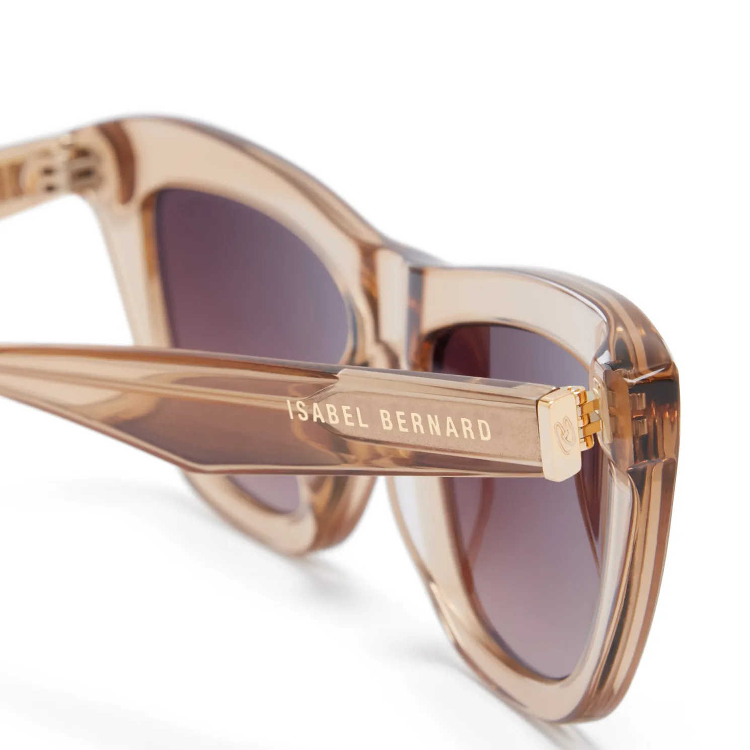 La Villette Roselin transparant beige cat eye zonnebril met bruine gradient glazen