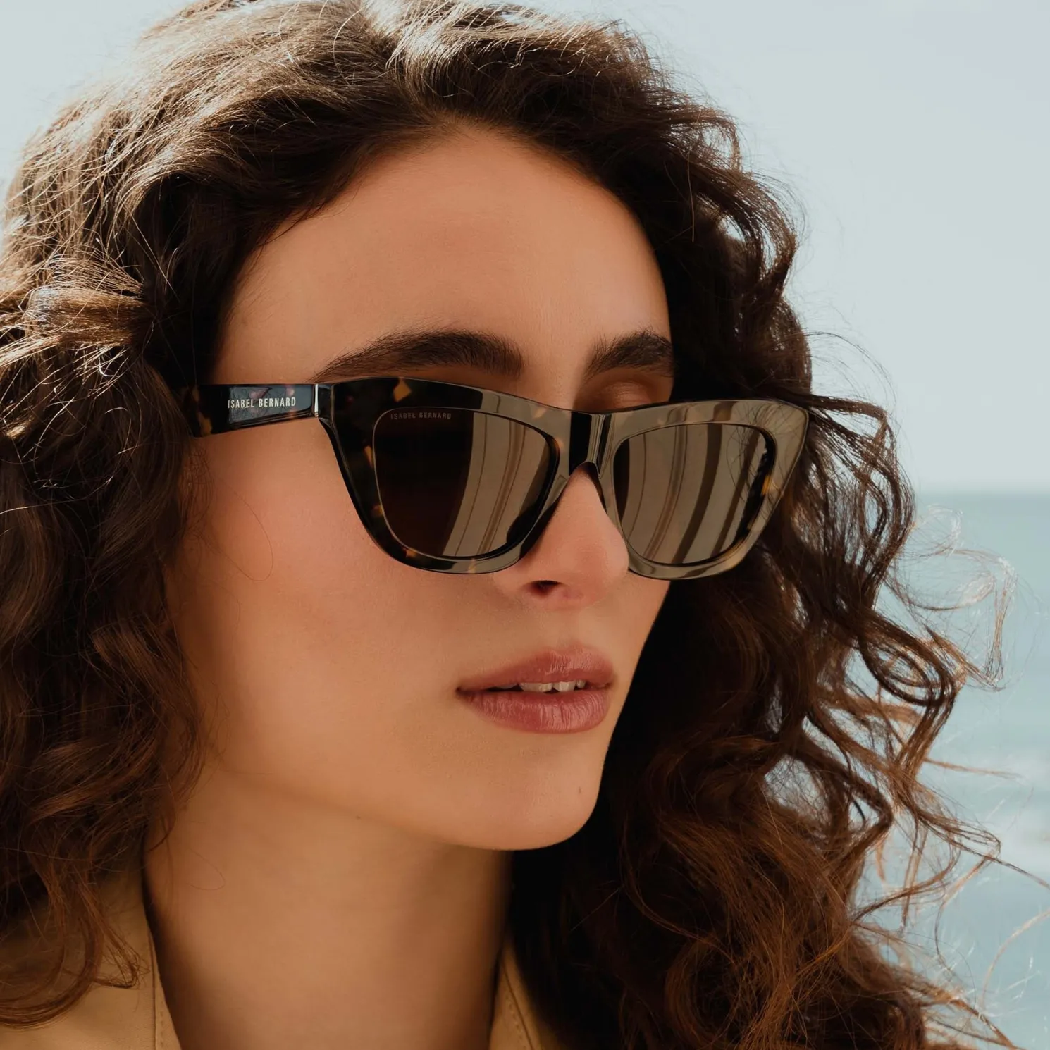 La Villette Roselin bruin tortoise cat eye zonnebril met bruine glazen