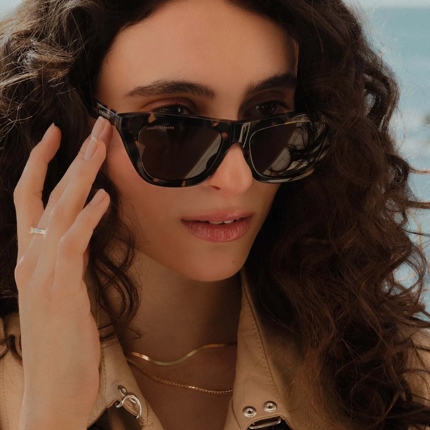 La Villette Roselin bruin tortoise cat eye zonnebril met bruine glazen