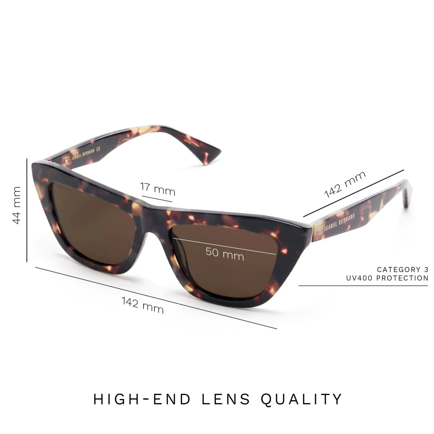 La Villette Roselin bruin tortoise cat eye zonnebril met bruine glazen