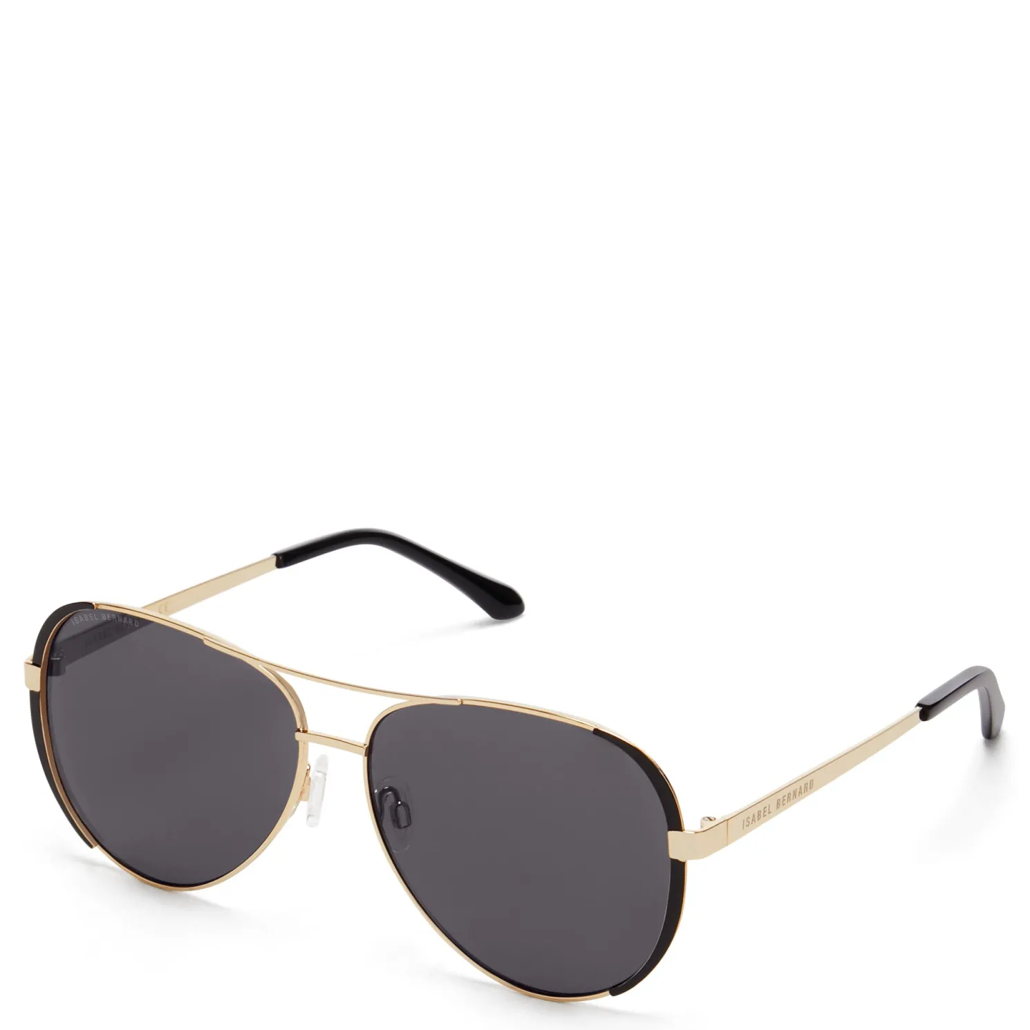 La Villette Roxanne goudkleurige aviator zonnebril met zwarte glazen