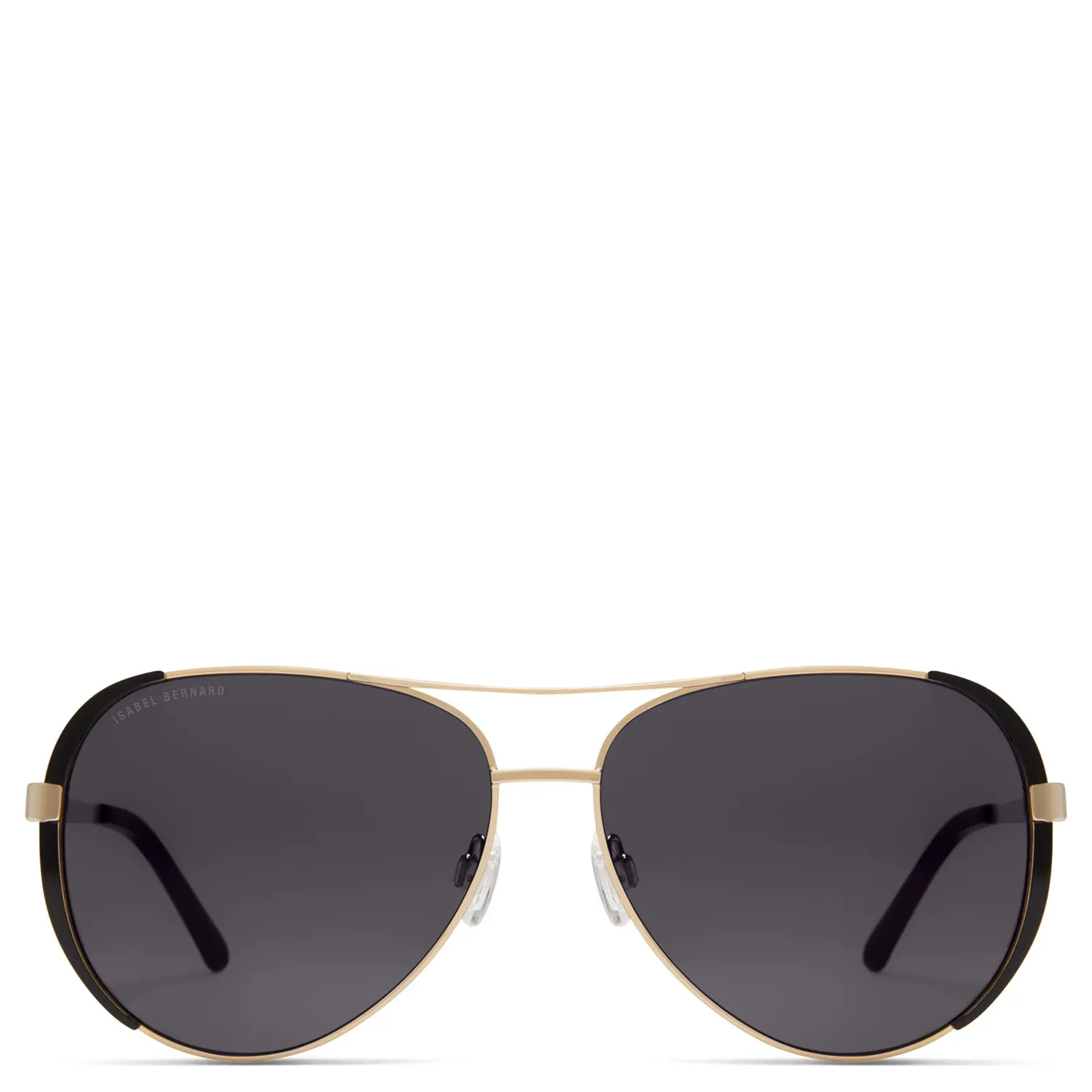 La Villette Roxanne goudkleurige aviator zonnebril met zwarte glazen