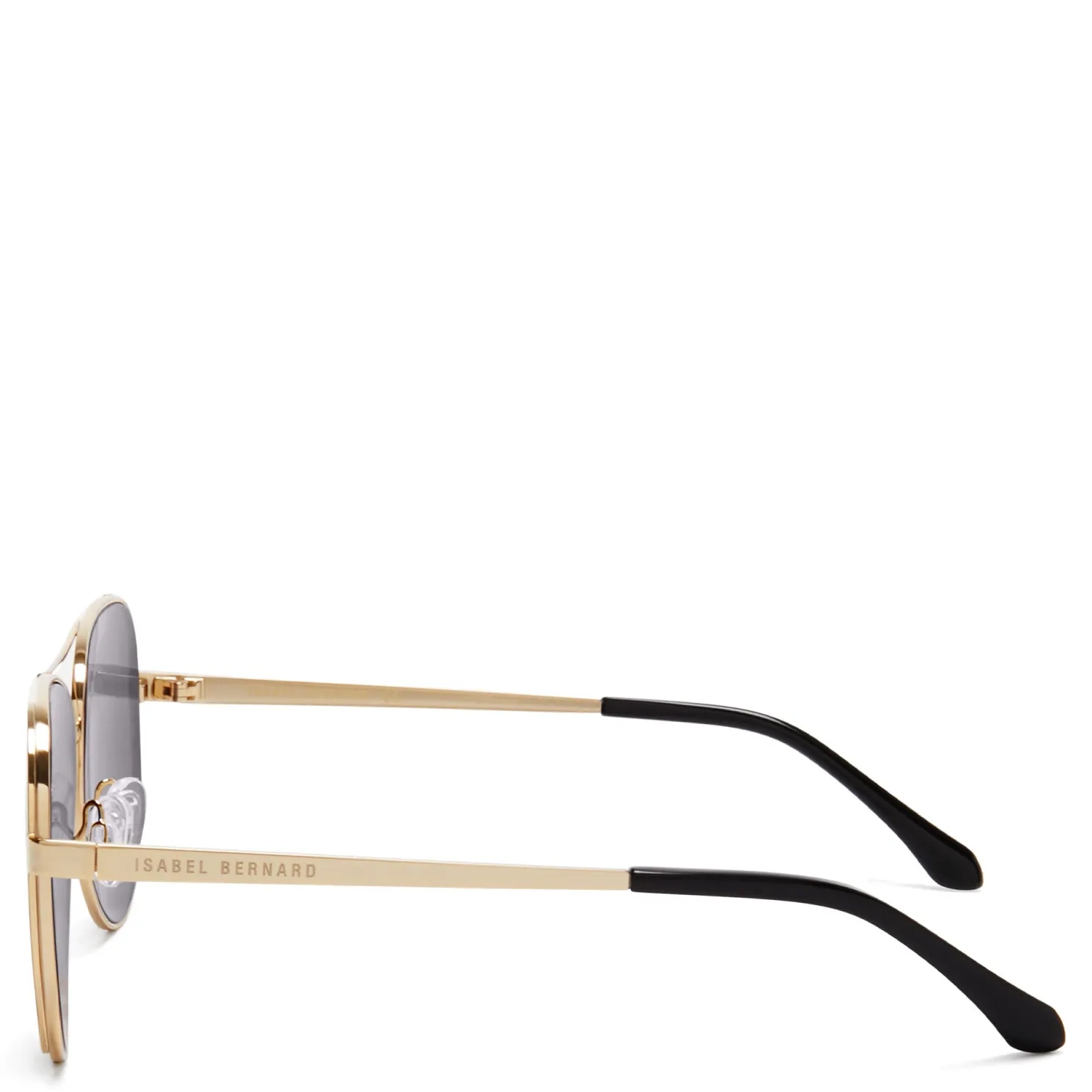 La Villette Roxanne goudkleurige aviator zonnebril met zwarte glazen