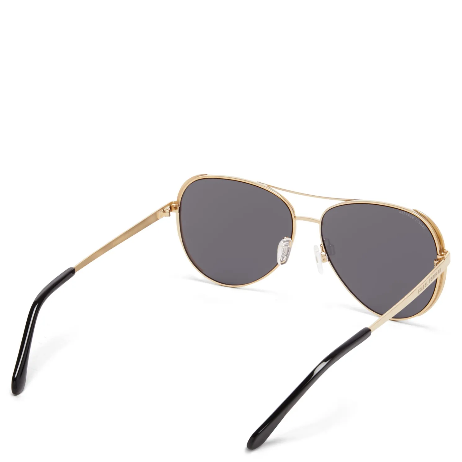 La Villette Roxanne goudkleurige aviator zonnebril met zwarte glazen