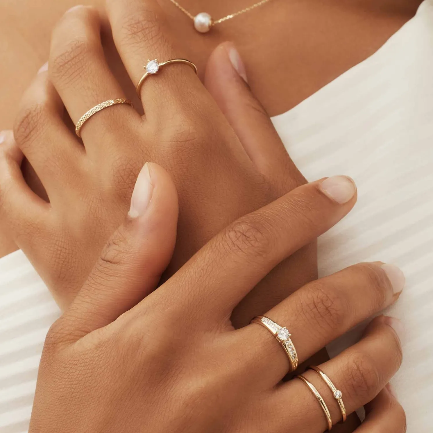 Le Marais Abelle 14 karaat gouden ring met zirkonia steen