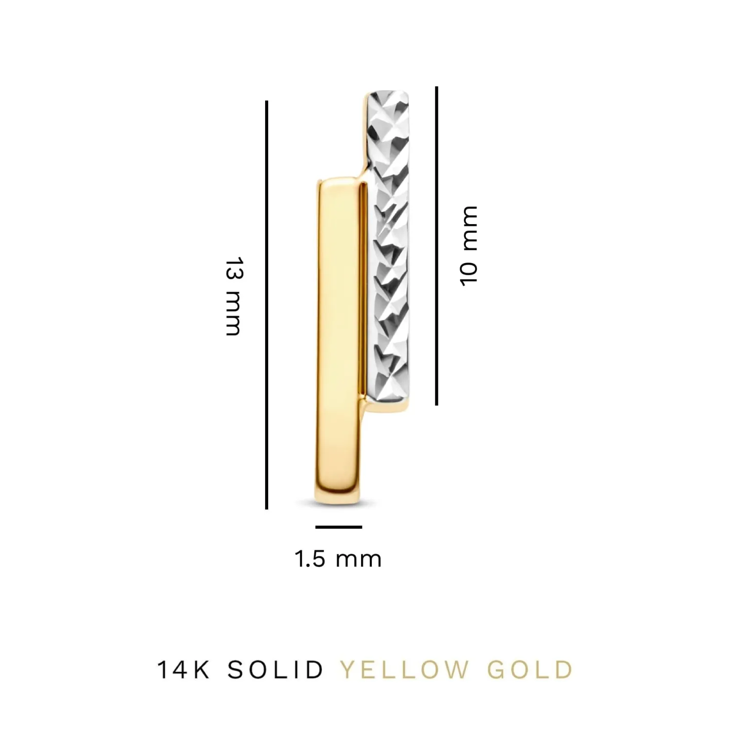 Le Marais Alice 14 karaat gouden oorknoppen met diamond cut