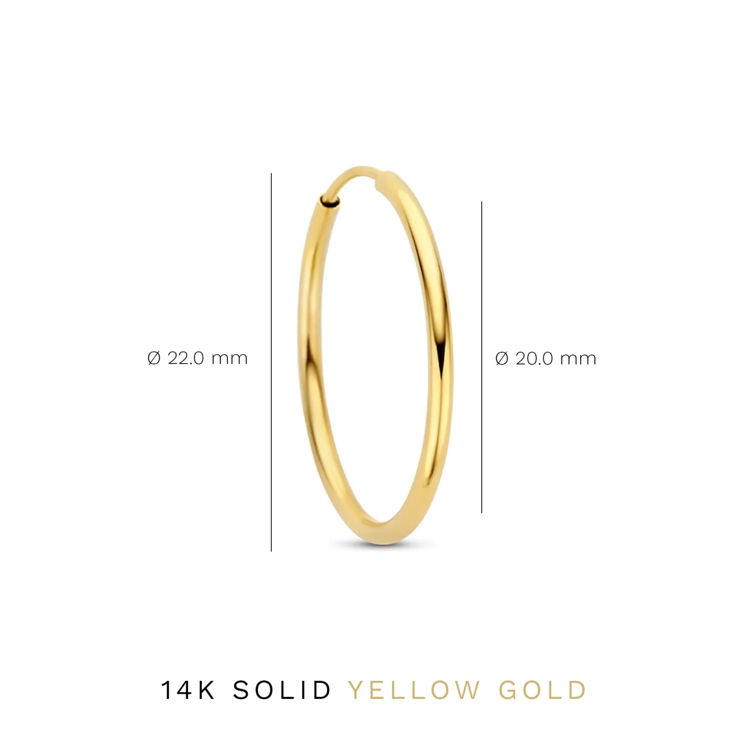 Le Marais Cerise 14 karaat gouden creolen (20 mm)