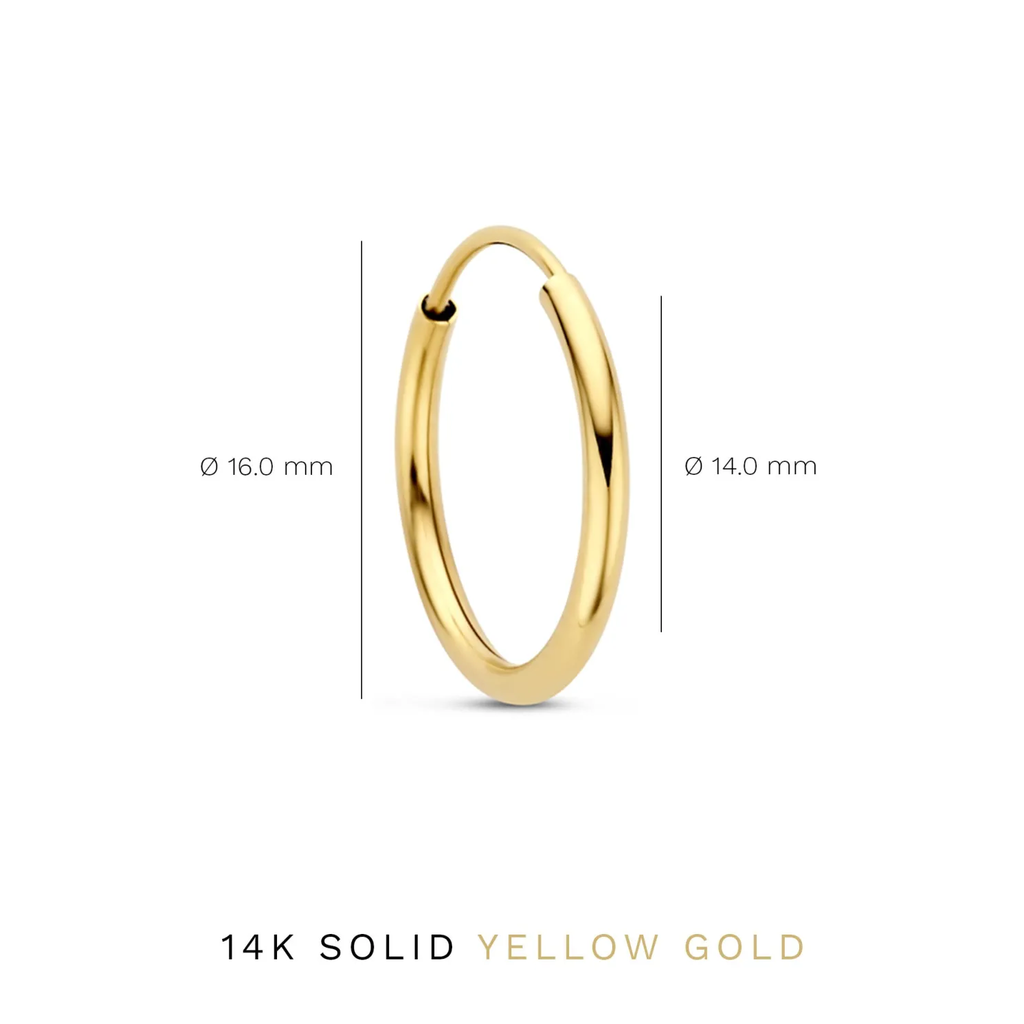 Le Marais Cerise 14 karaat gouden creolen 16 mm