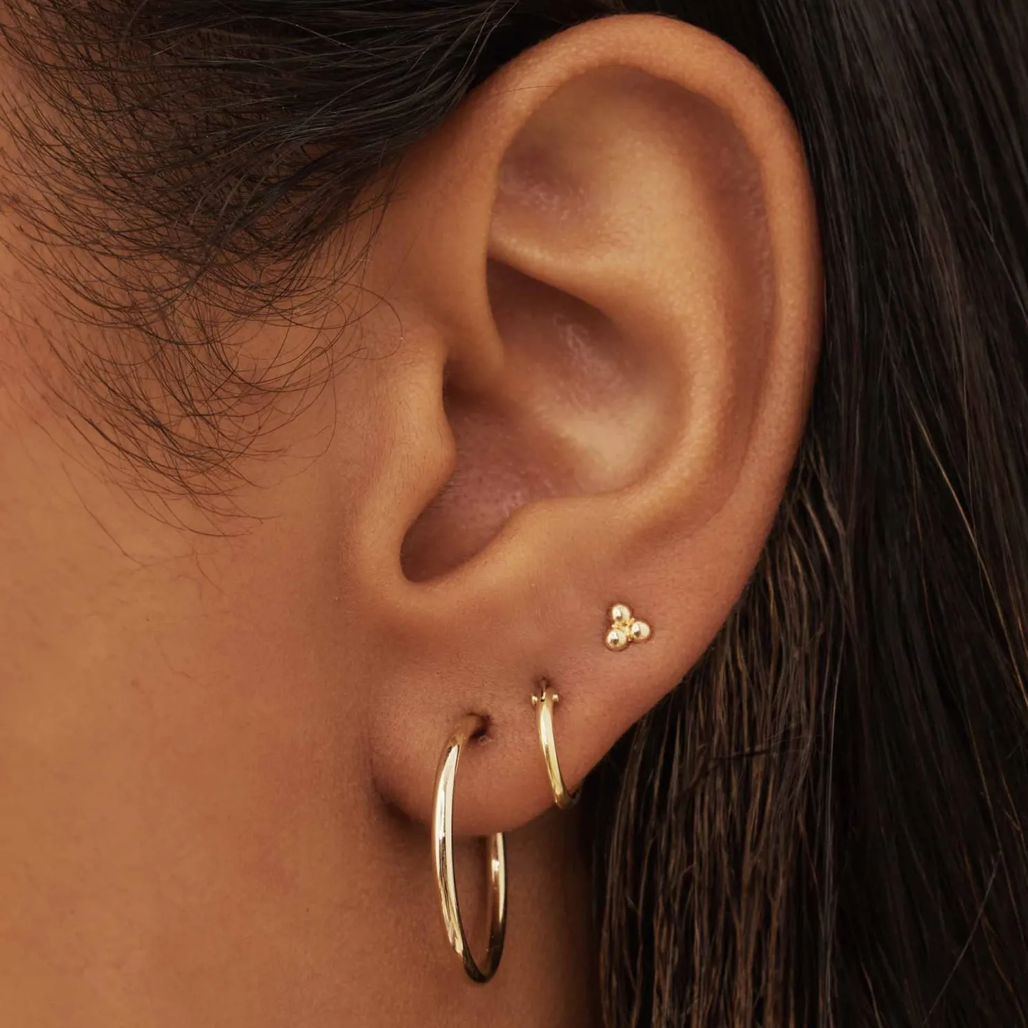 Le Marais Cerise 14 karaat gouden creolen 18 mm