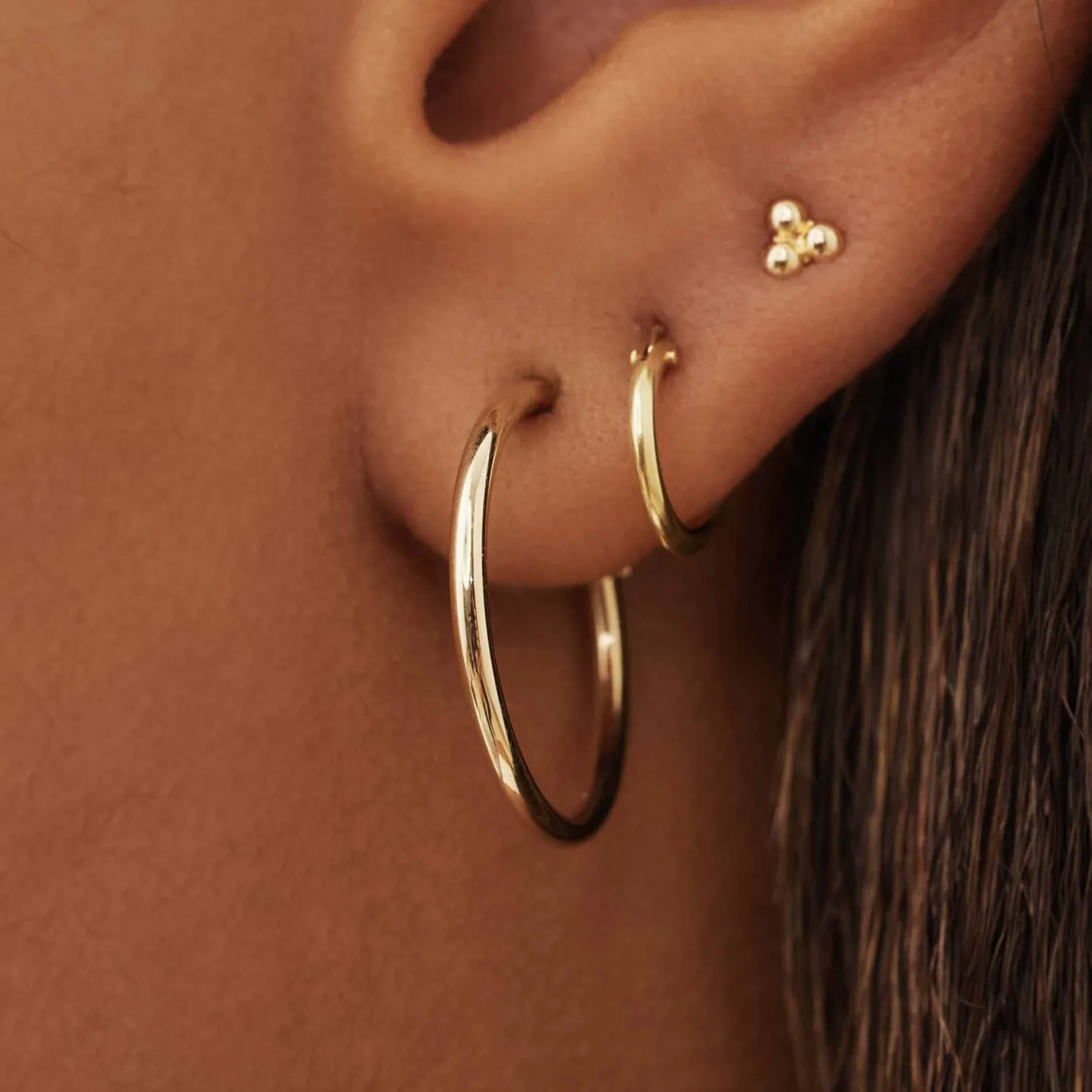 Le Marais Cerise 14 karaat gouden creolen 18 mm