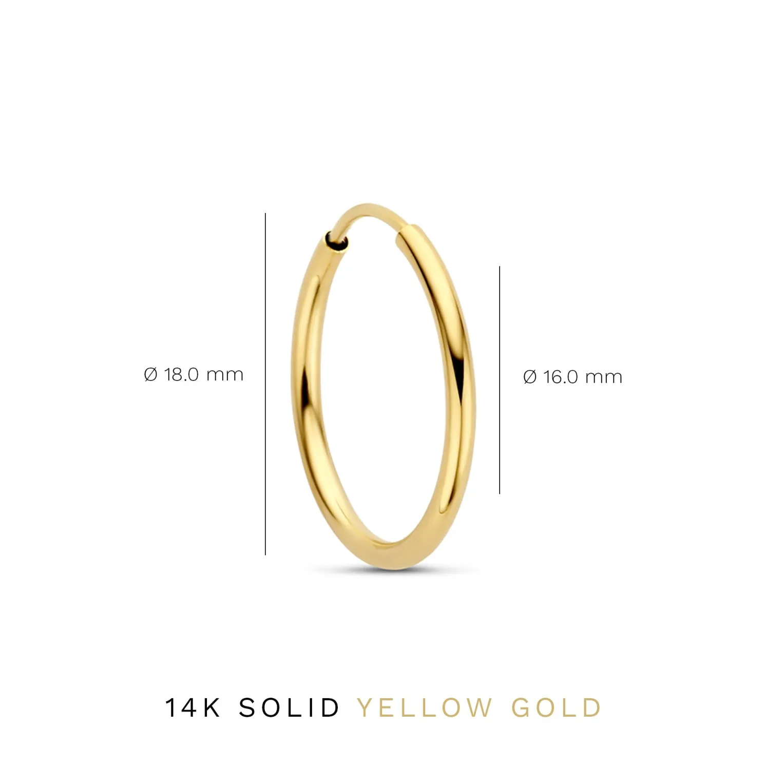 Le Marais Cerise 14 karaat gouden creolen 18 mm