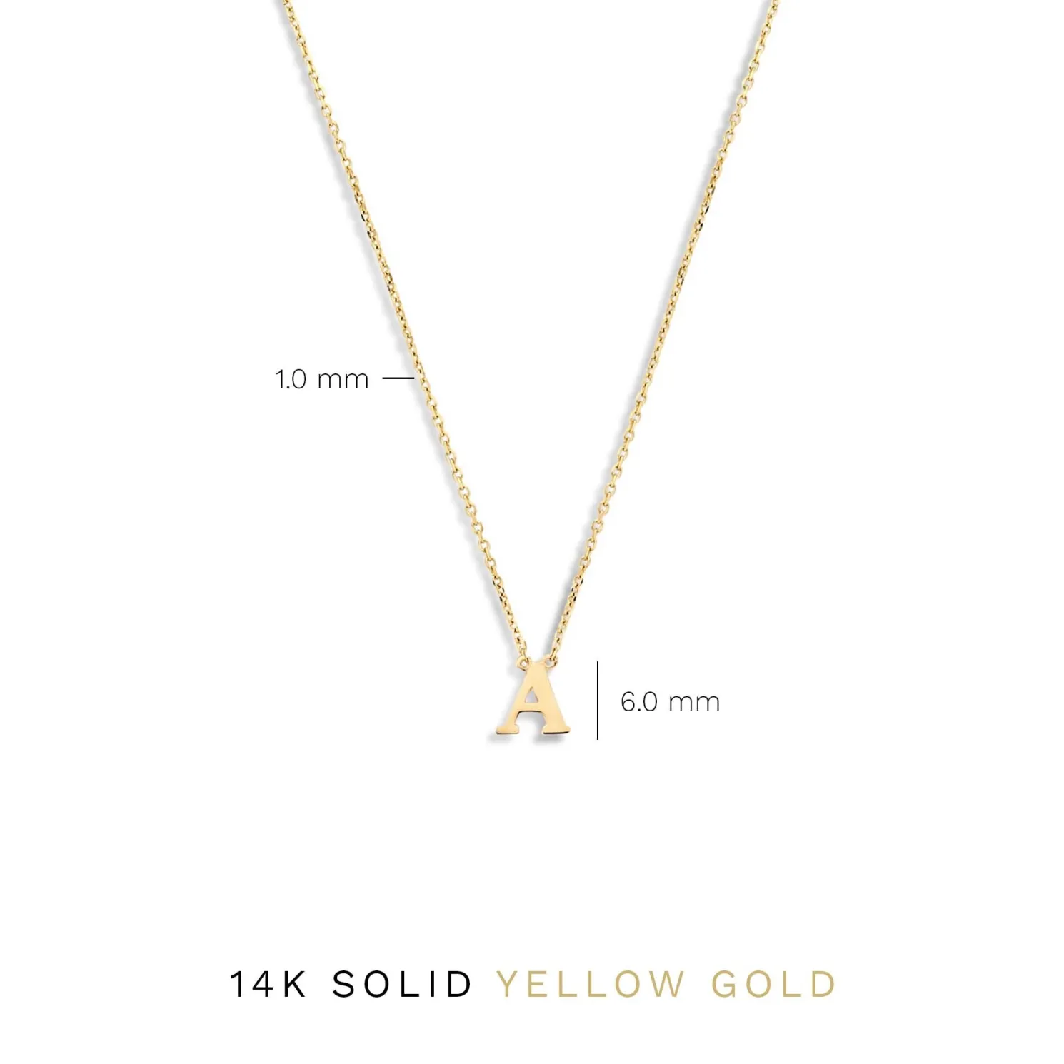 Le Marais Chloé 14 karaat gouden initial ketting met letter
