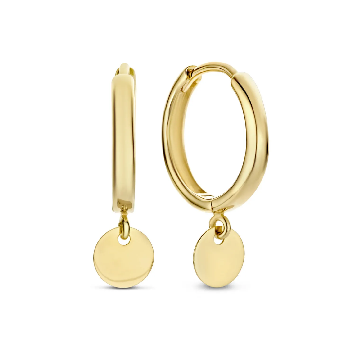 Le Marais Jeanne 14 karaat gouden creolen met muntje