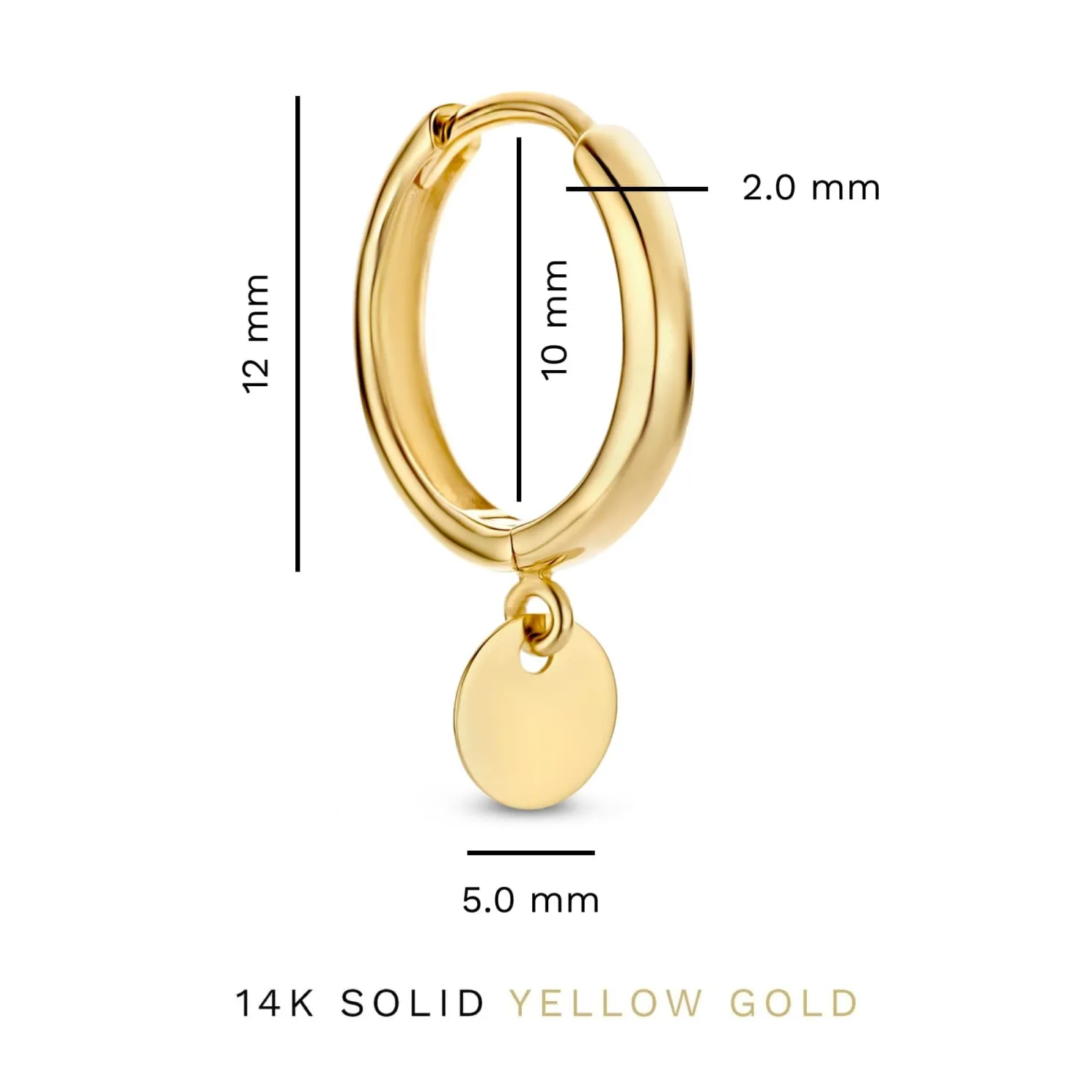 Le Marais Jeanne 14 karaat gouden creolen met muntje