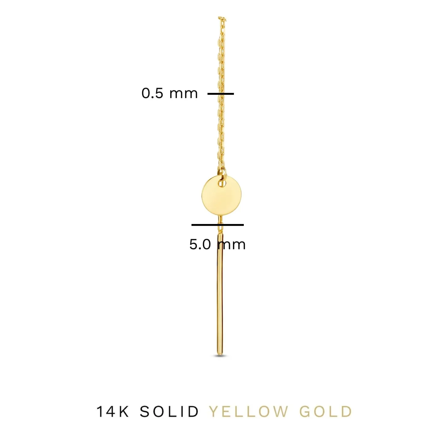 Le Marais Jeanne 14 karaat gouden doortrek oorbellen met muntje