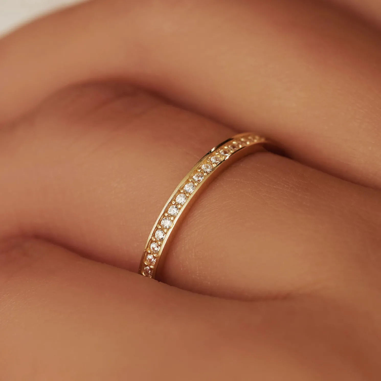 Le Marais Merle 14 karaat gouden ring met zirkonia steentjes