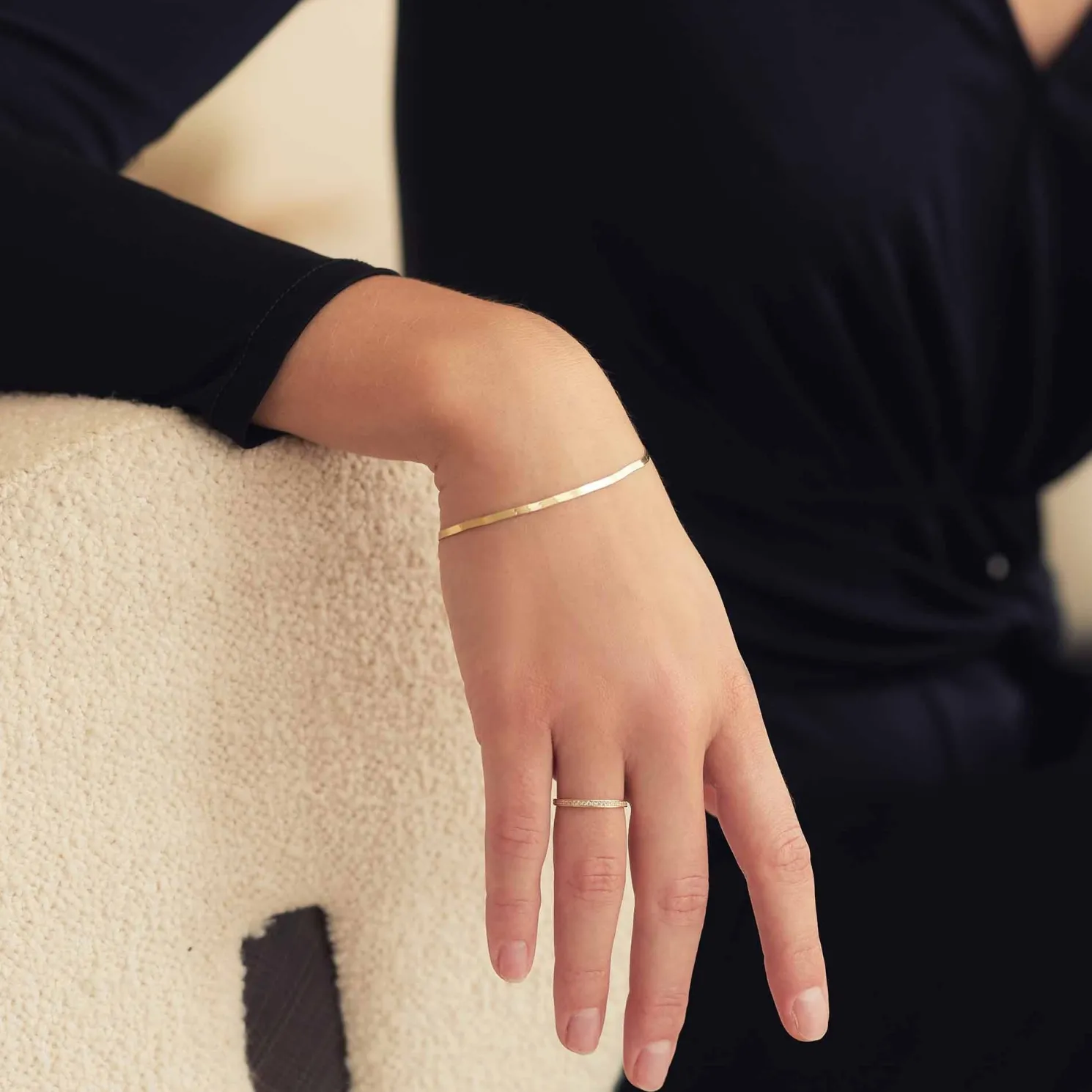 Le Marais Merle 14 karaat gouden ring met zirkonia steentjes