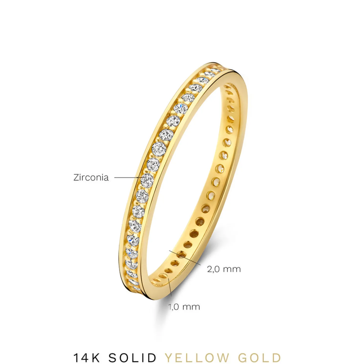 Le Marais Merle 14 karaat gouden ring met zirkonia steentjes